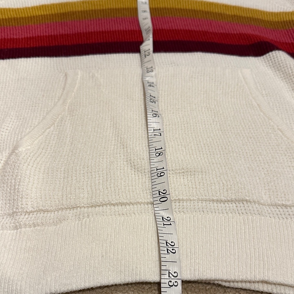 Faherty White Sweater with Red and Gold Stripes - Picture 5 of 7